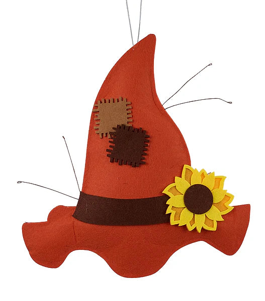 14 Inch Orange Felt Scarecrow Hat Attachment Decor