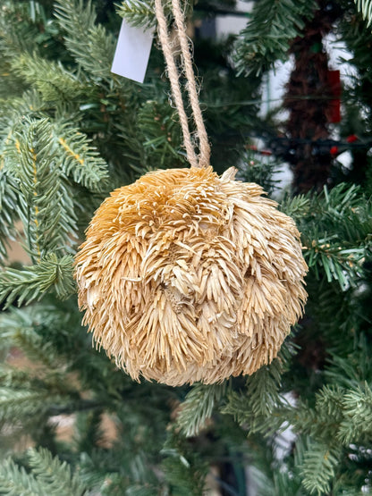 4 Inch Cream Thistle Ornament Ball