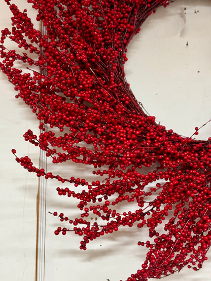 26 Inch Red Berry Twig Wreath