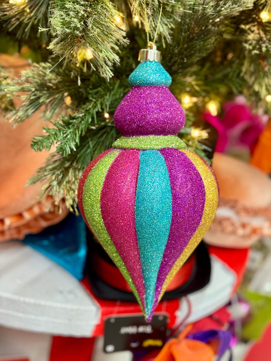 12 Inches Laser Multi Color Finial Ornament