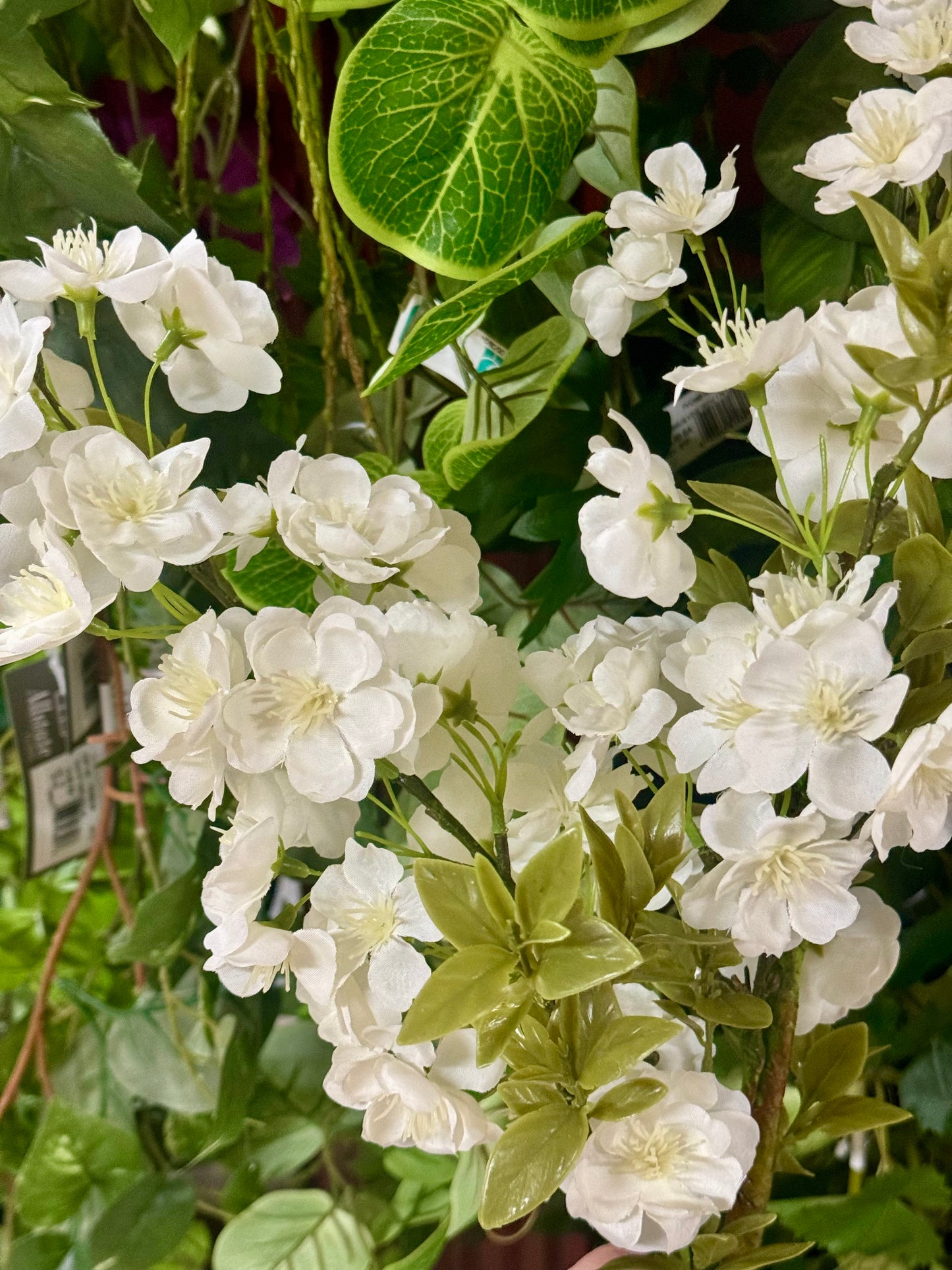 38 Inch White Cherry Blossom Spray