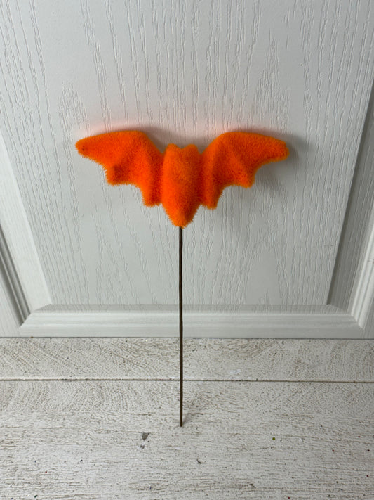 7 Inch Orange Flocked Bat Pick