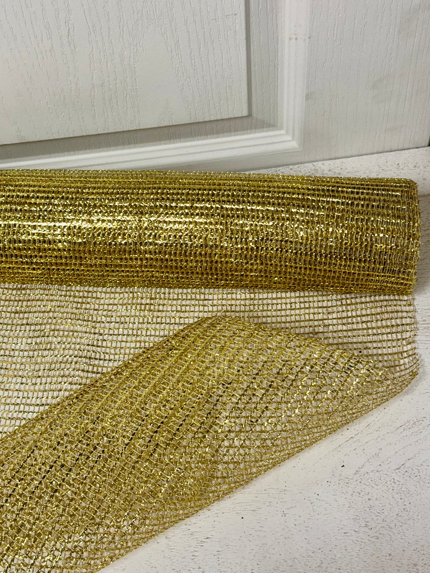 19 By 10 Yards Gold Metallic Netting Fabric