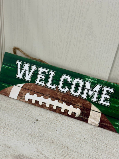 15 Inch Welcome Football Wooden Sign