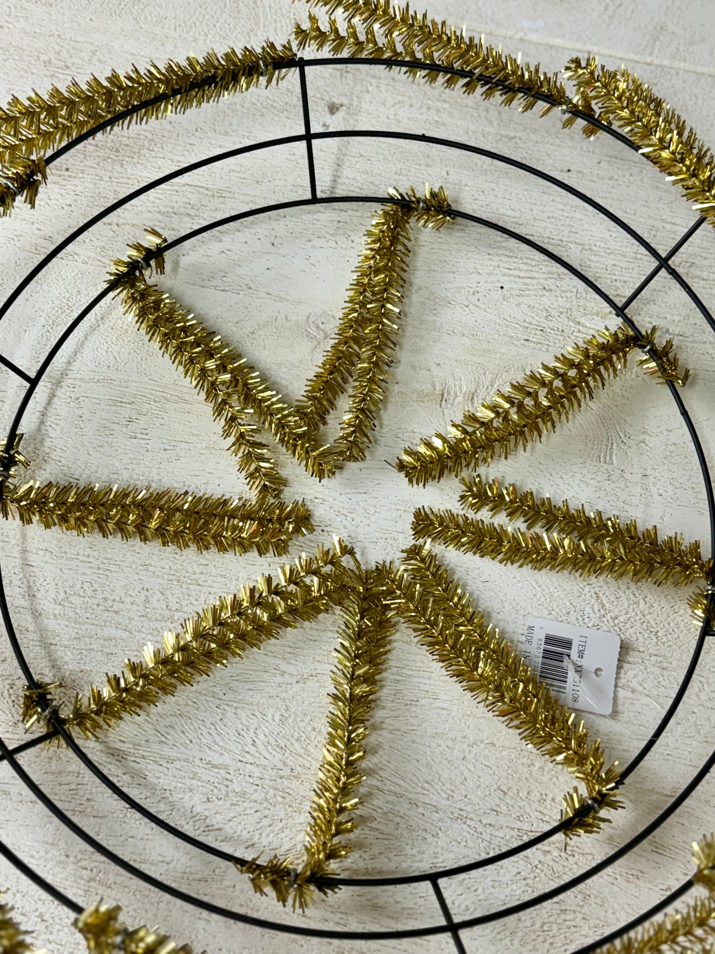 15 Inch Wire 25 Inch Overall Diameter Gold PENCIL Work Wreath