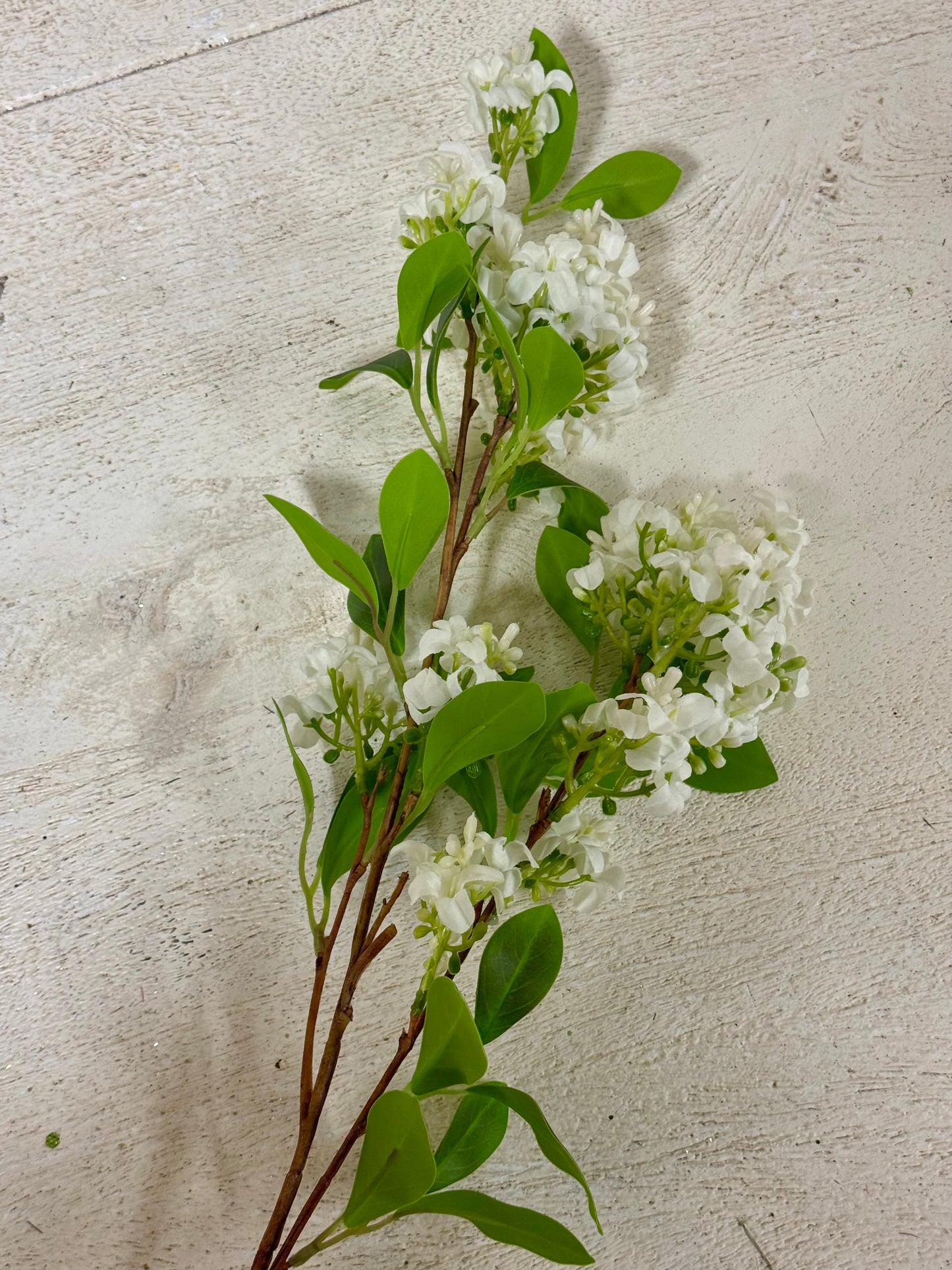 30 Inch White Wild Lilac Spray