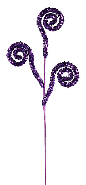 27 Inch Purple Sequin Lace Coil Spray