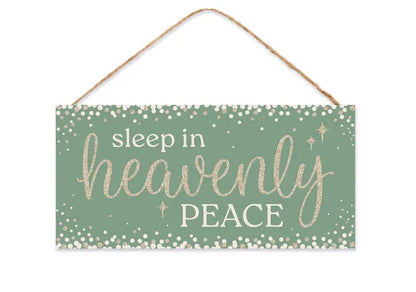 12.5 Inch Glitter Sleep In Peace Wood Sign