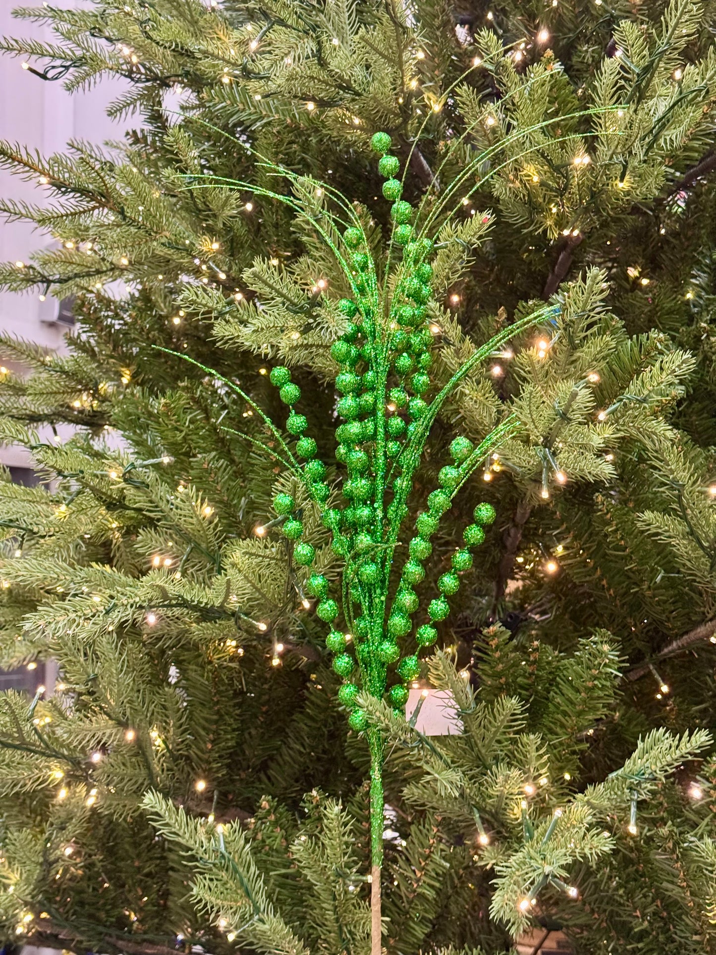 28 Inch Dark Green Glitter Ball Spray