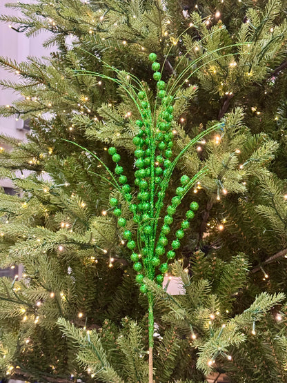 28 Inch Dark Green Glitter Ball Spray