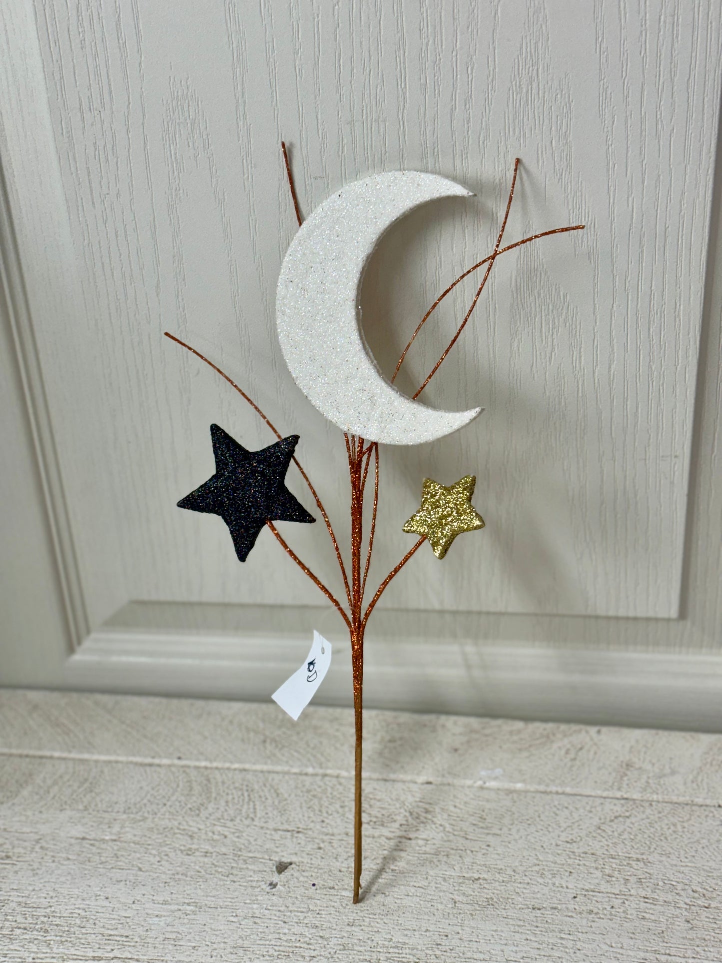 12.5 Inch Crescent Moon And Stars Glitter Pick