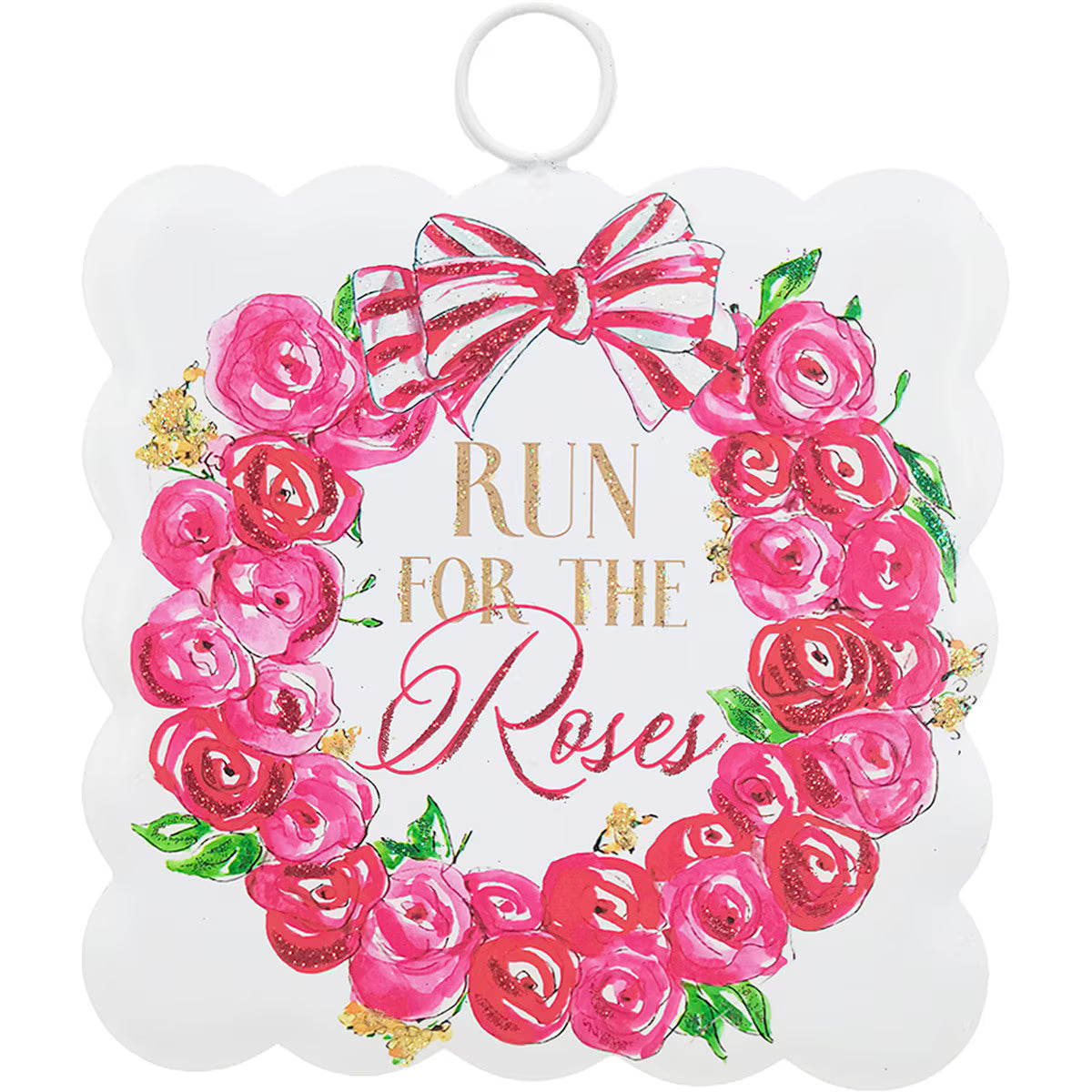 7 Inch Mini Beck's Scallop Run For The Roses Metal Sign