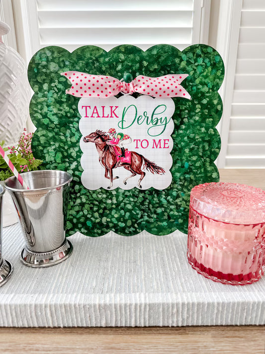 7 Inch Mini Beck's Scallop "Talk Derby To Me" Metal Sign