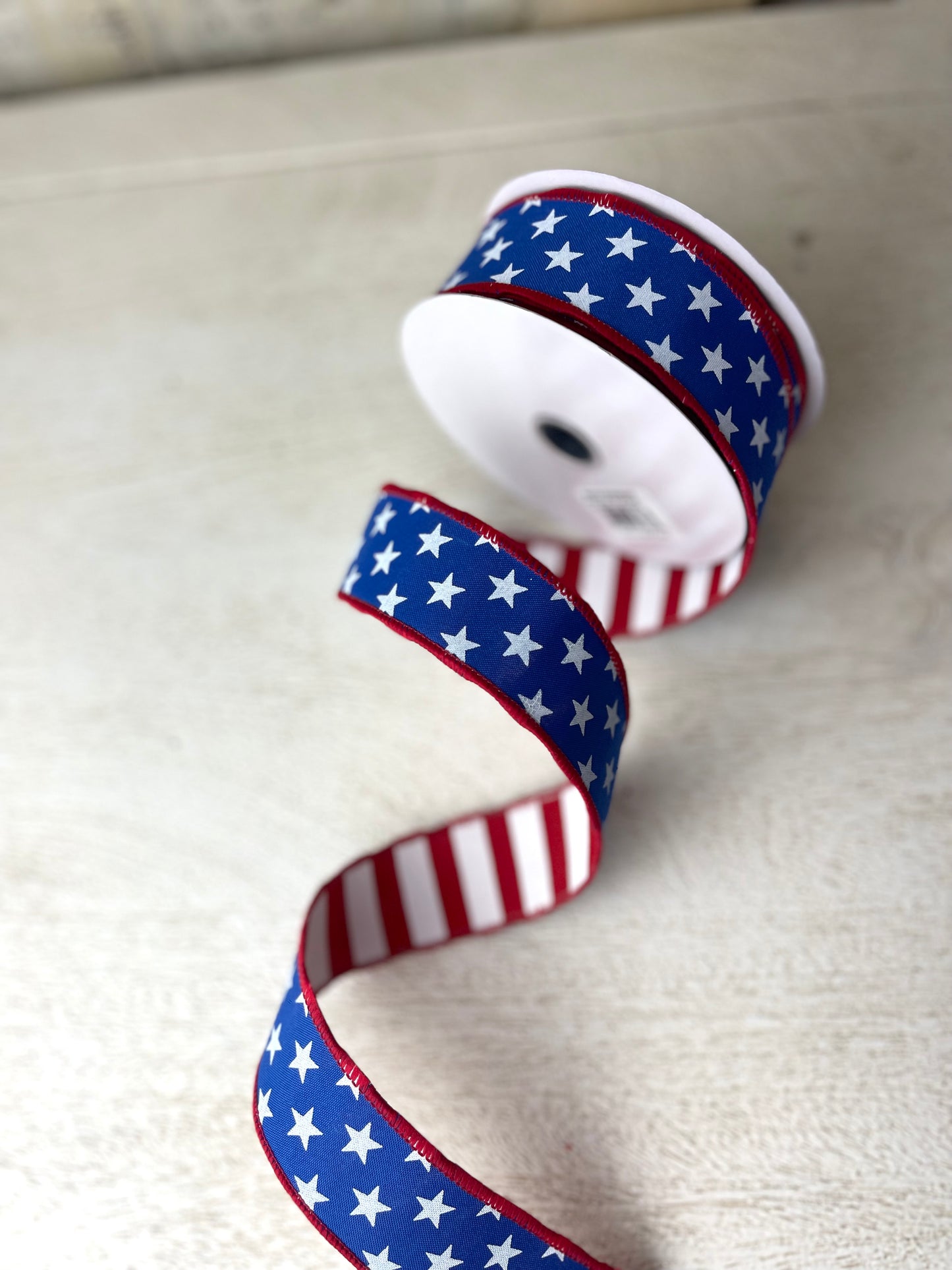 1.5 Inch By 10 Yards Stars and Stripes Double Sided Ribbon