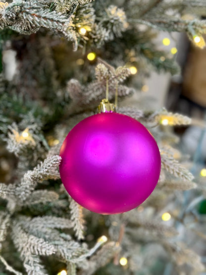 5 Inch Smooth Matte Fuchsia Ornament Ball