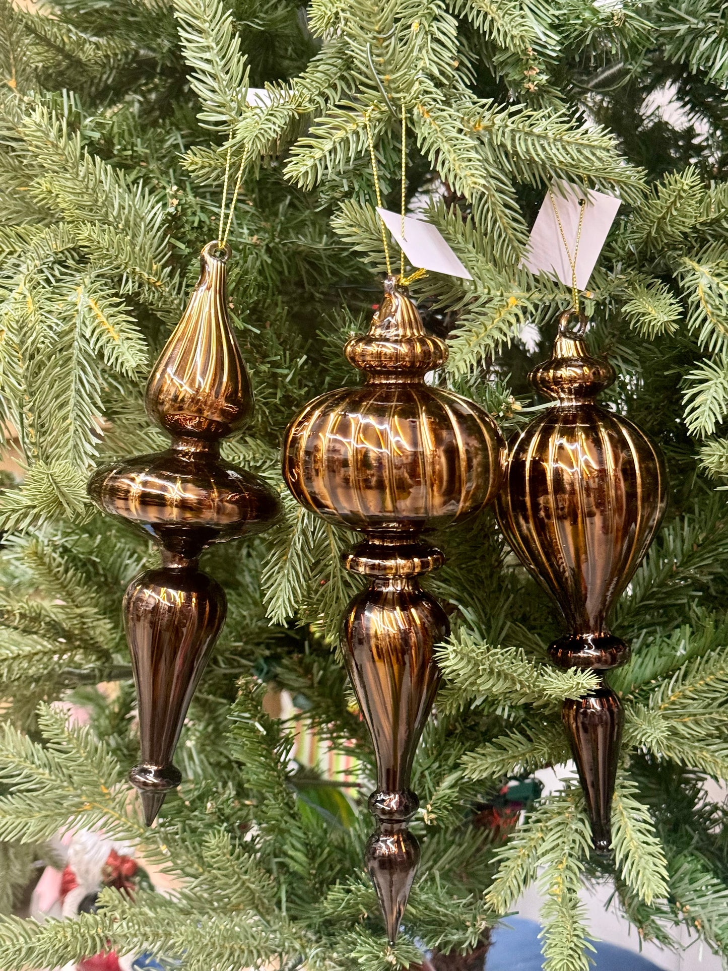 9.5-10" Chocolate Glass Finials Three Styles