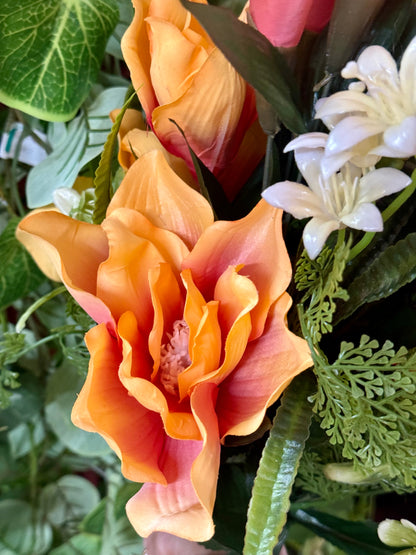 25 Inch Orange Magnolia And Calla Lily Bush