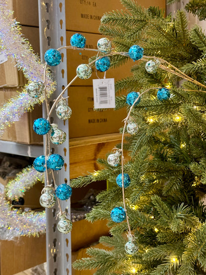 35.5 Inch Blue Hanging Ball Spray