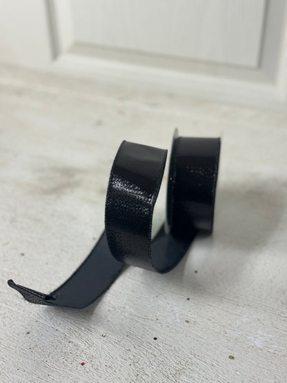 1.5 Inch By 10 Yard Black Metallic Ribbon