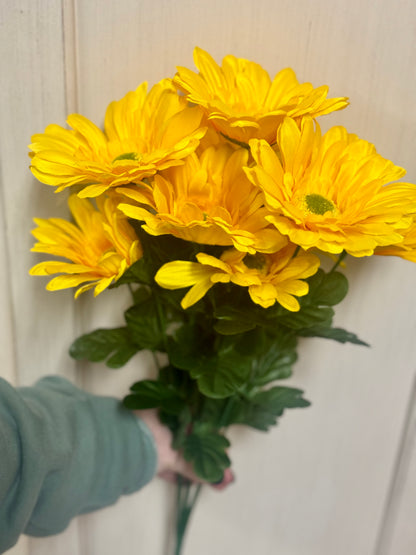 21 Inch Yellow Gerbera Daisy Floral Bush