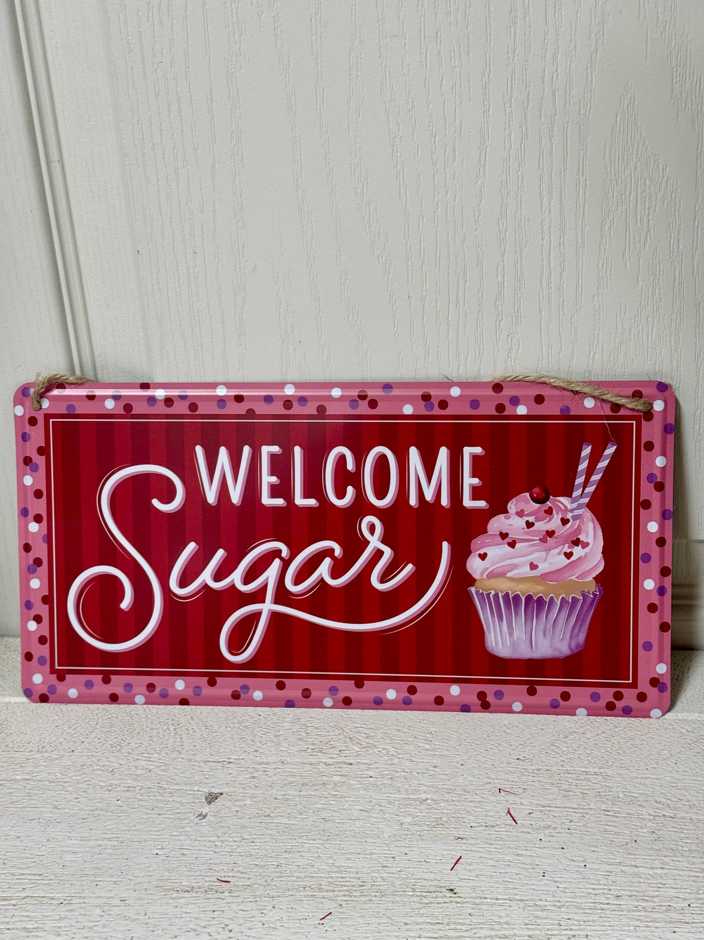 12 Inch Welcome Sugar Tin Sign