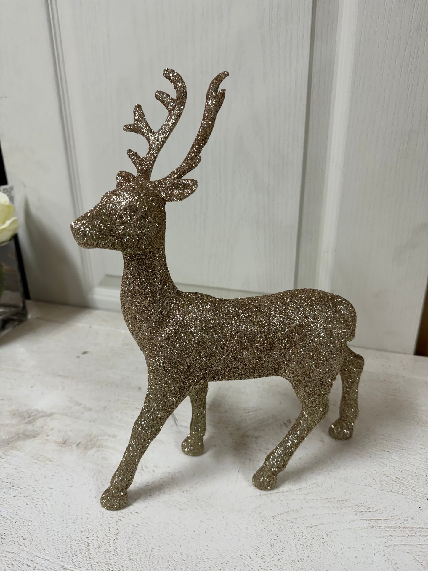 Wondershop 12 Inch Champagne Glitter Deer