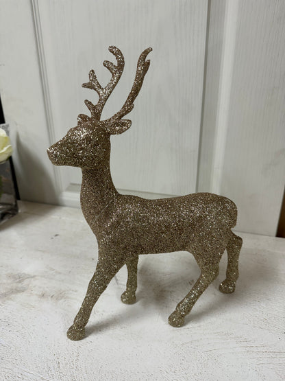 Wondershop 12 Inch Champagne Glitter Deer