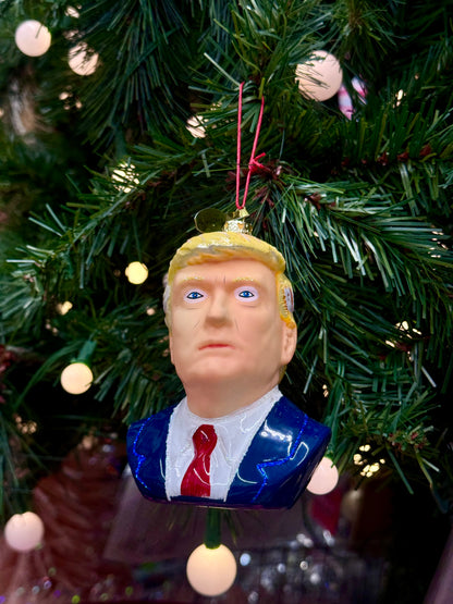 Donald Trump Glass Ornament