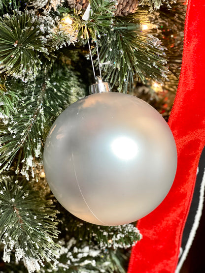 6 Inch Smooth Matte Silver Ornament Ball