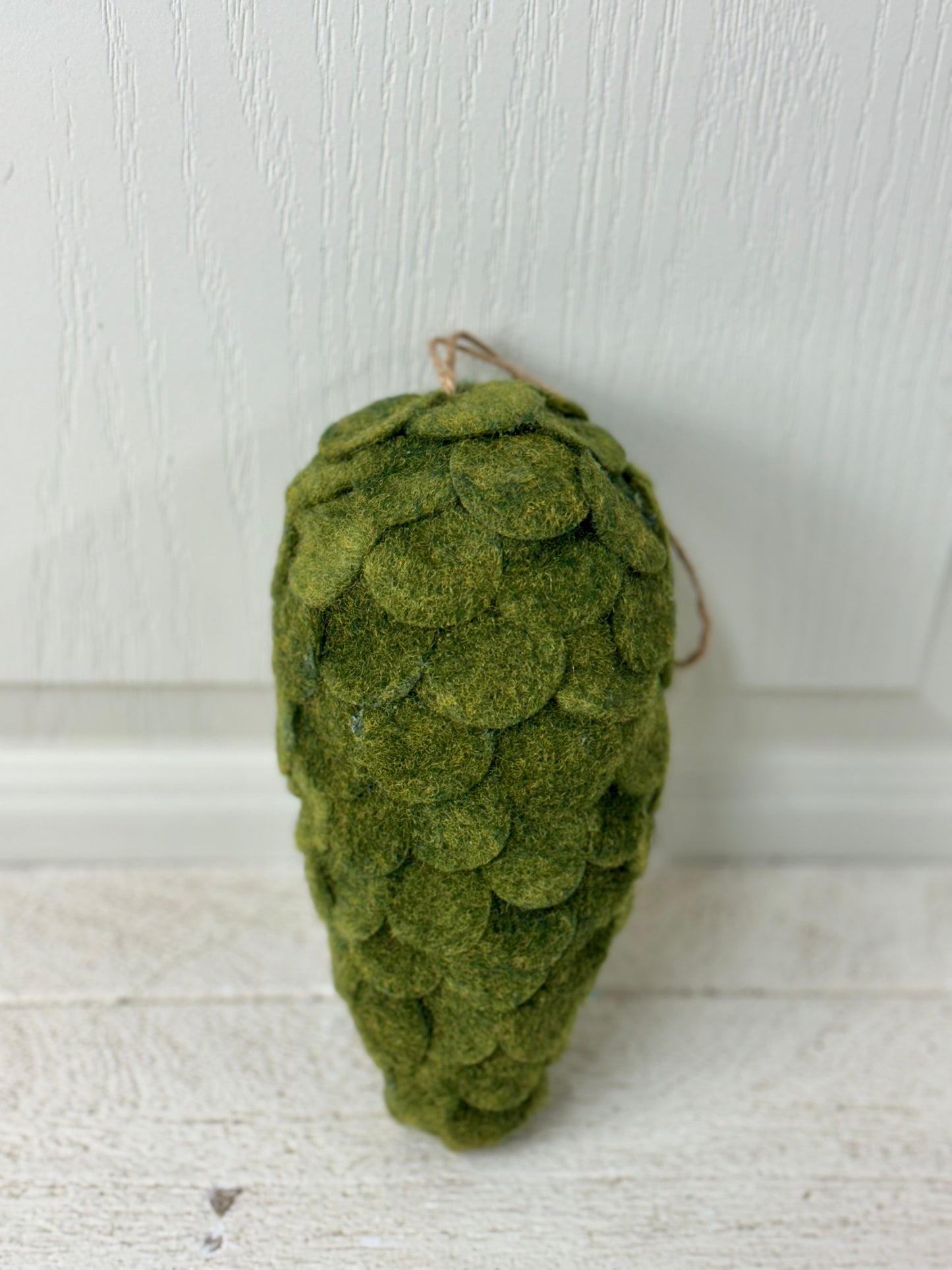 7 Inch Mossy Green Pinecone Ornament