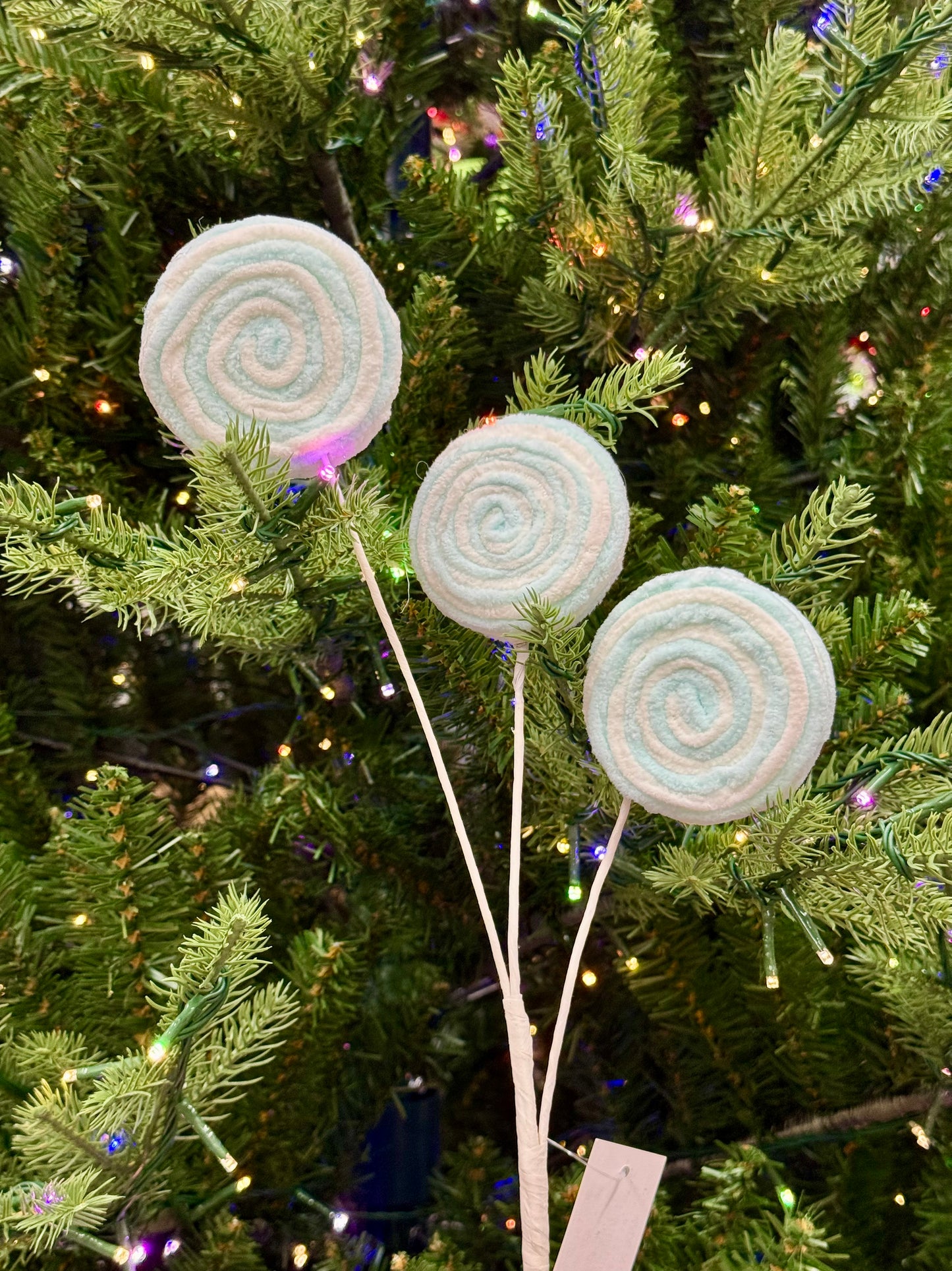 19 Inch Blue And White Chenille Candy Spray