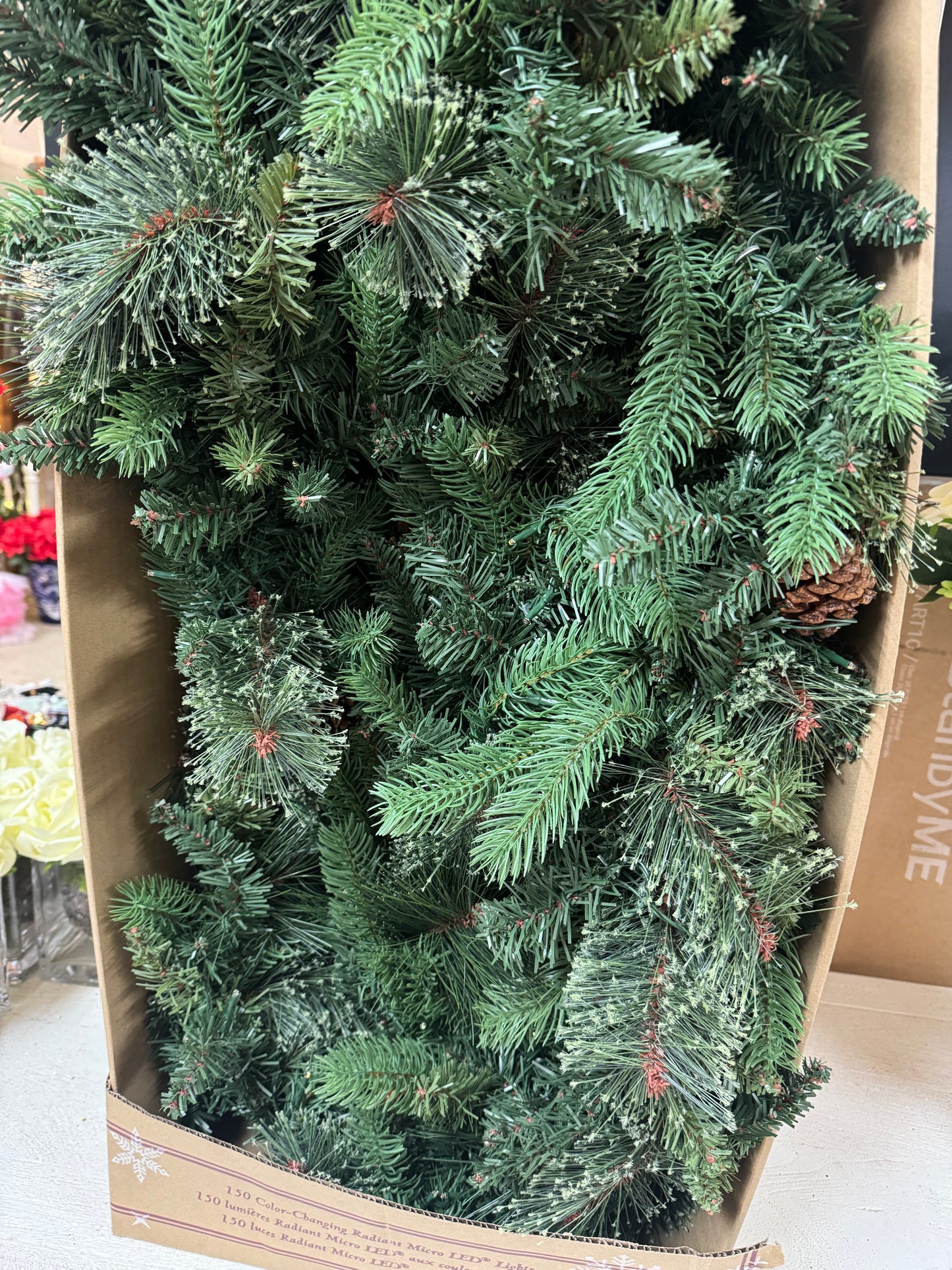 9 Foot Pre Lit Pinecone Garland