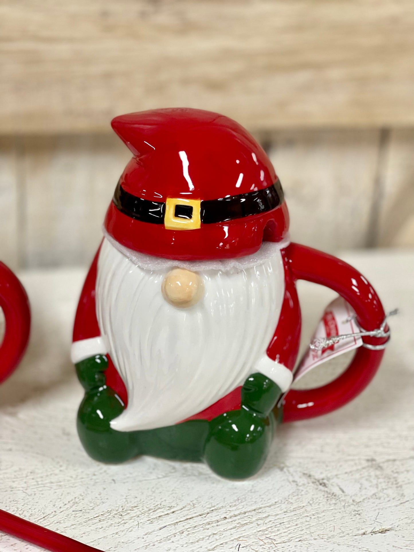 Mr. Christmas Nostalgic Set Of 2 Mugs With Spoons And Lids Gnome