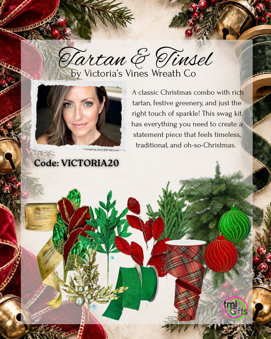 Tartan & Tinsel Swag Kit By Victoria Vines Wreath Co