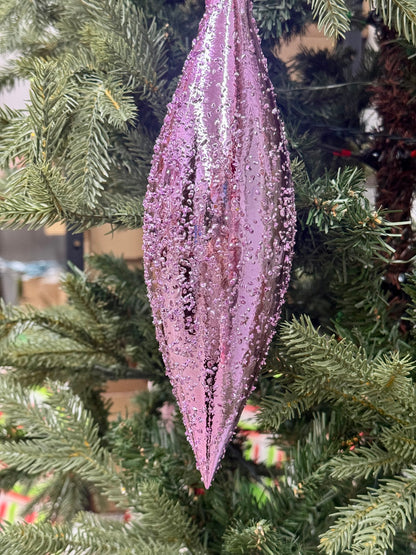 10.5 Inch Pink Ice Finial Ornament