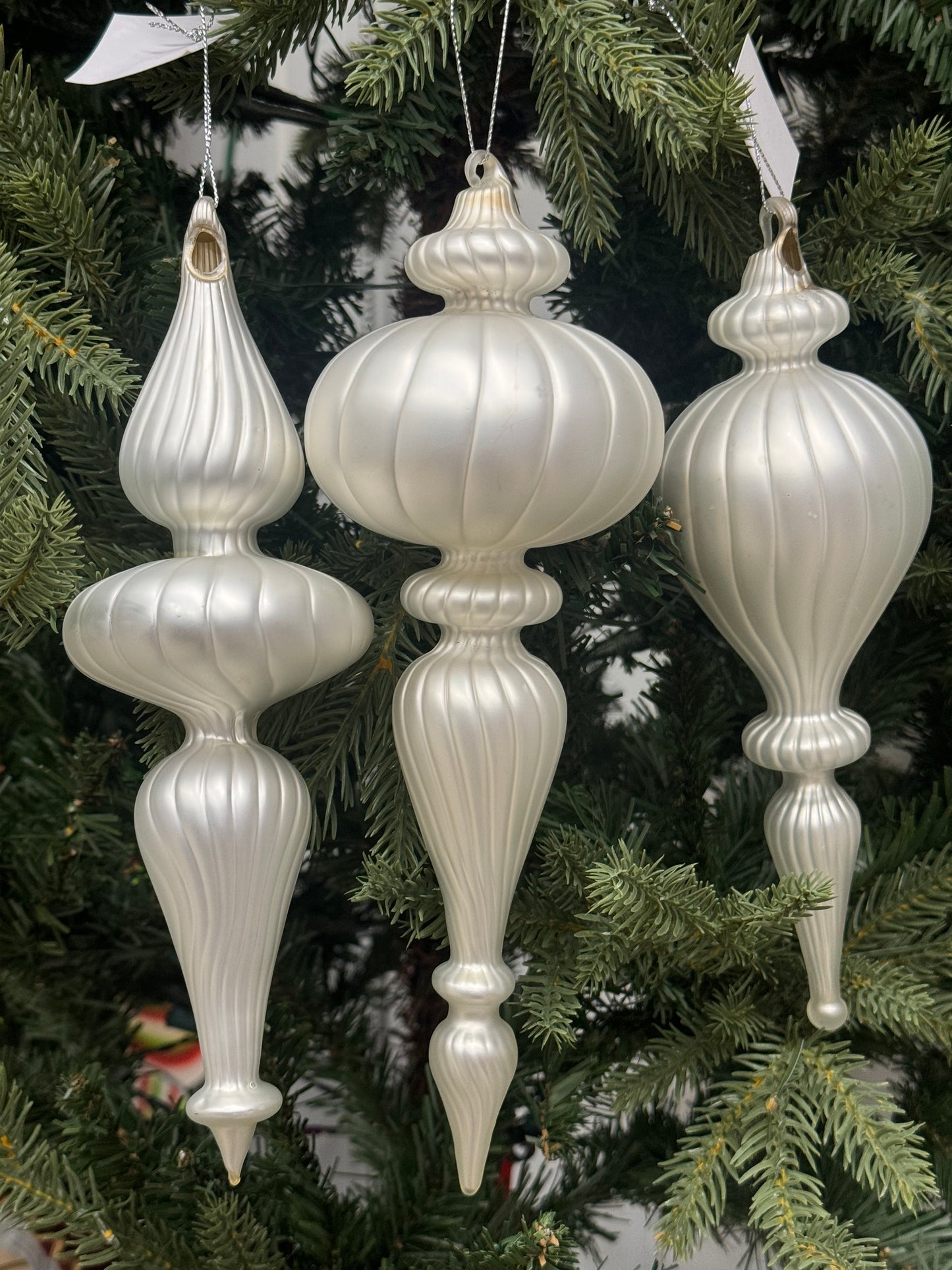 9.5"-10" Matte Silver Glass Finials Three Styles