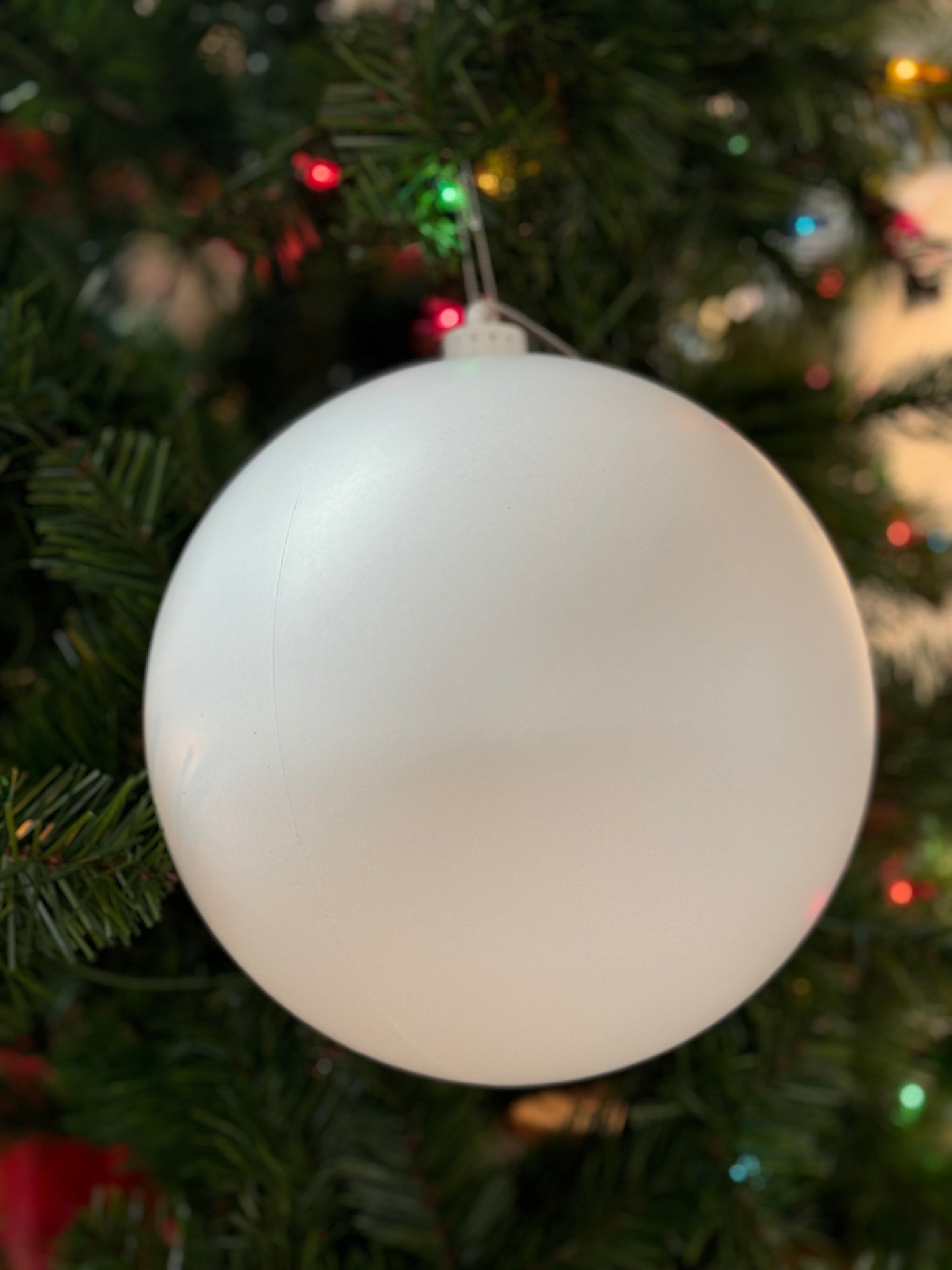 8 Inch Matte White Smooth Ornament Ball