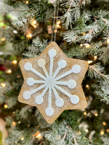 9 Inch Gingerbread Snowflake Ornament