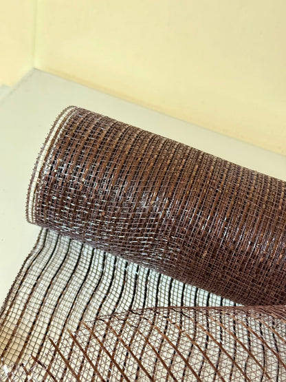 10 Inch By 10 Yard Brown Metallic Netting