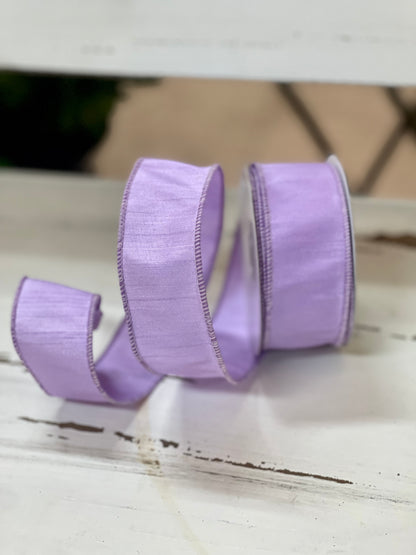 1.5 Inch By 10 Yard Lavender Faux Dupioni Ribbon