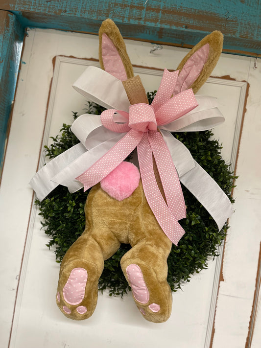 Tan And Pink Bunny Bottom Wreath Attachment