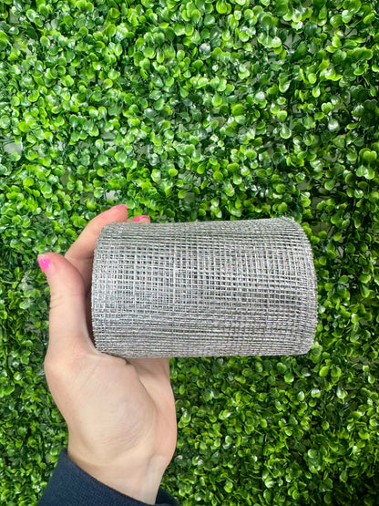 4 Inch By 10 Yards Silver Designer Netting