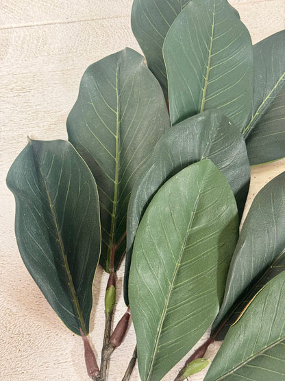 36 Inch Green And Brown Magnolia Leaves Spray