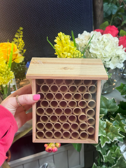 Wood Slant Roof Bee And Bug Hotel