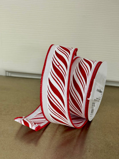 1.5 Inch By 10 Yard Red And White Peppermint Twist Ribbon