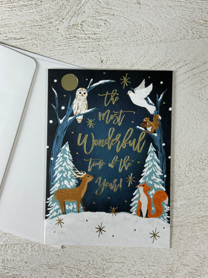 Minted Winter Night Christmas Card