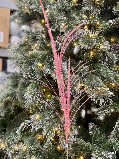 34 Inch Pink Glitter Mica Triple Spiked Spray