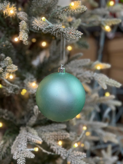 4 Inch Turquoise Matte Smooth Ornament Ball