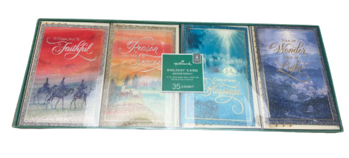 Hallmark 35 Holiday Card Assortment with Designed Self-Sealing Envelopes & Seal