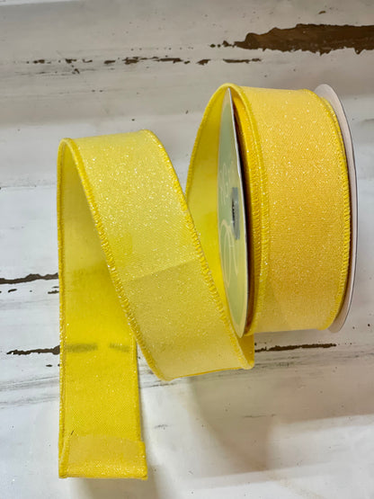 1.5 Inch By 10 Yard Yellow Crystal Shine Ribbon